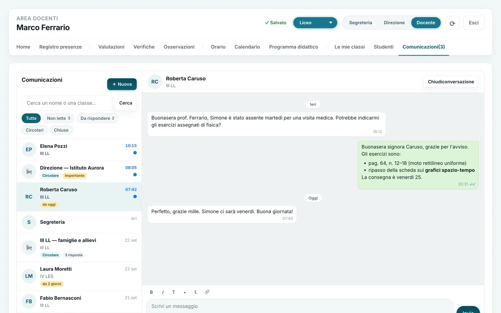 School–family messages