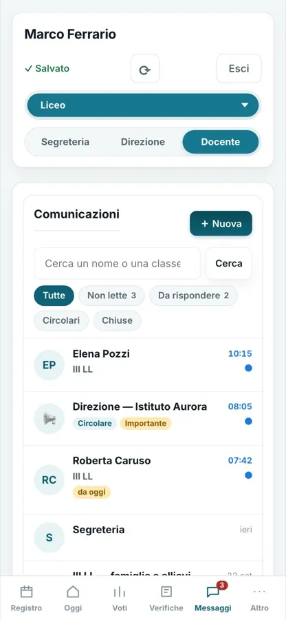 School management suite · mobile screen